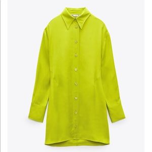 ZARA SATIN EFFECT SHIRT DRESS